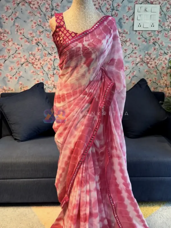 Tie-and-dye Saree