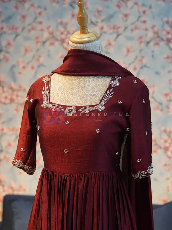 Badri Silk Gown with Gathers