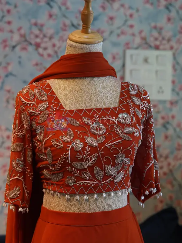 Hand-Embroidered Lehenga