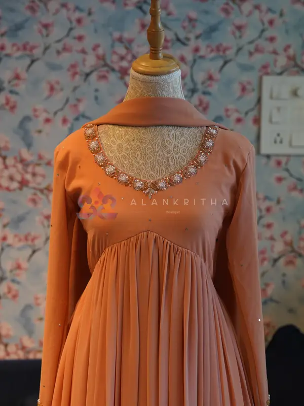 Pastel Peach Aliacut Skirt