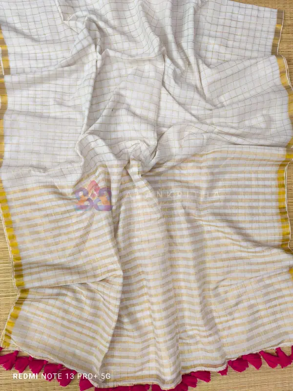 Zari Check Mul Cotton saree