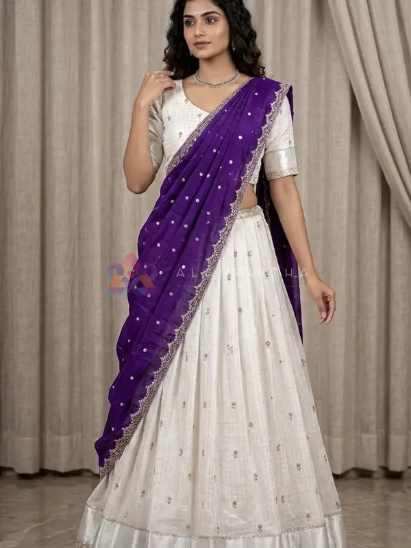 Pure Viscose Georgette Half Saree Ensemble