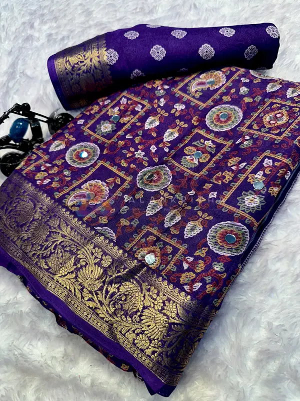 Mirror Work Saree 