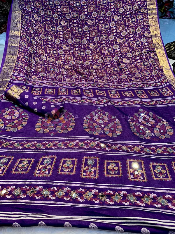 Mirror Work Saree 