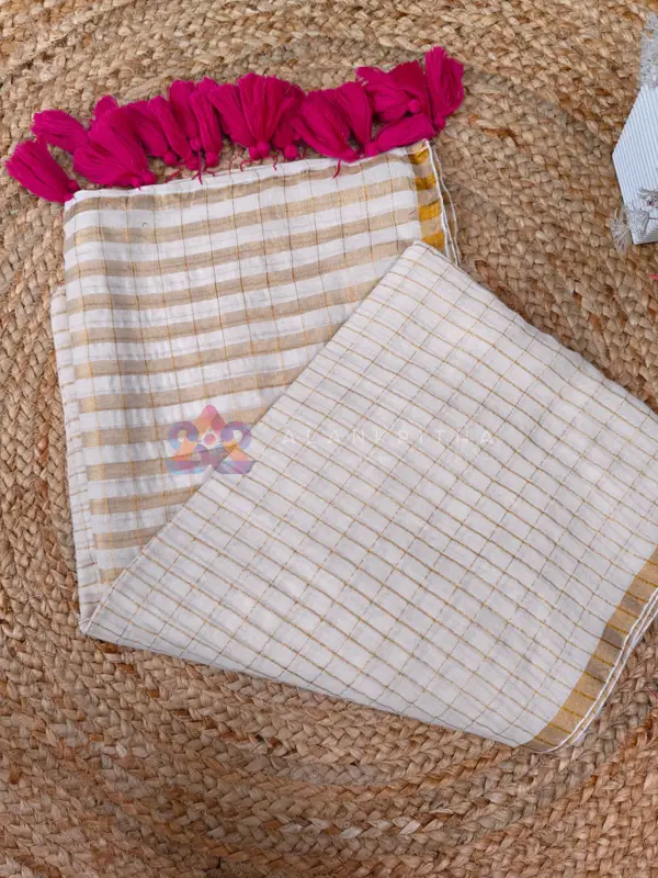 Regal Zari Check Pure Mul Cotton Saree