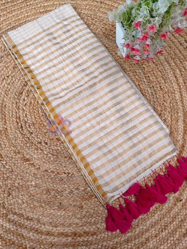 Regal Zari Check Pure Mul Cotton Saree