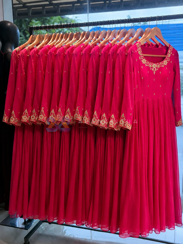 Timeless Hand-Embroidered Georgette Anarkali