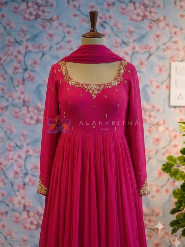 Timeless Hand-Embroidered Georgette Anarkali