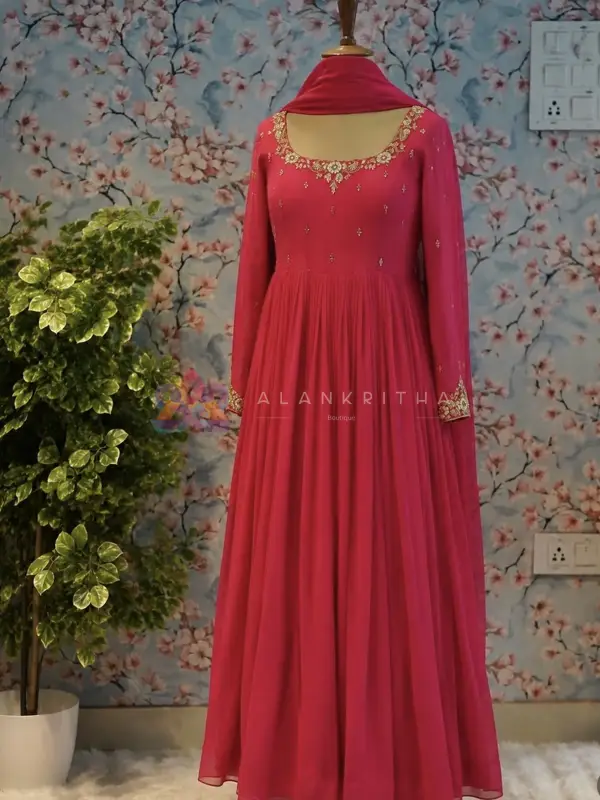 Timeless Hand-Embroidered Georgette Anarkali