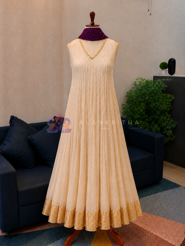 Designer Pleated Anarkali Set