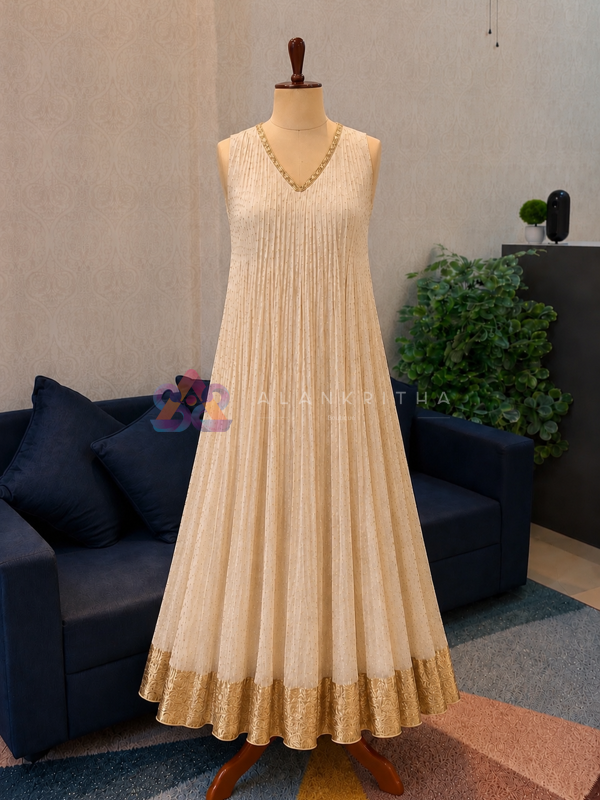 Designer Pleated Anarkali Set