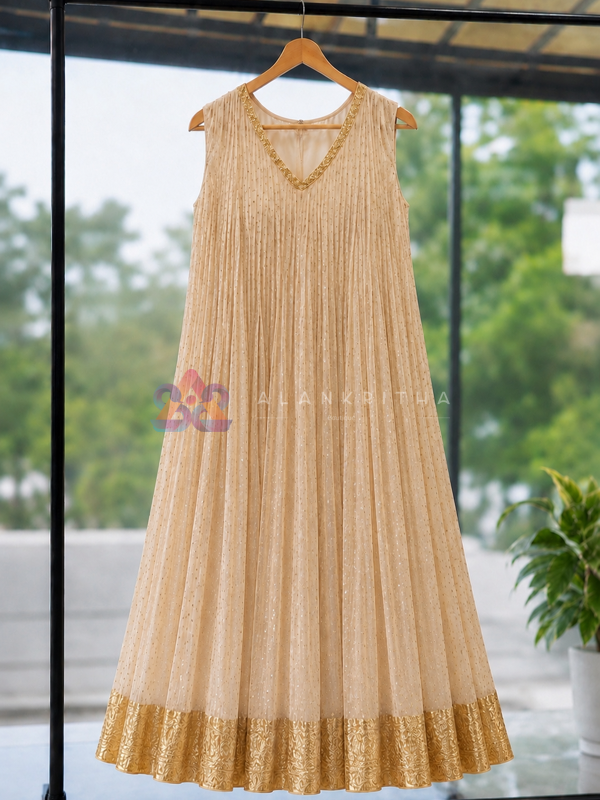 Designer Pleated Anarkali Set