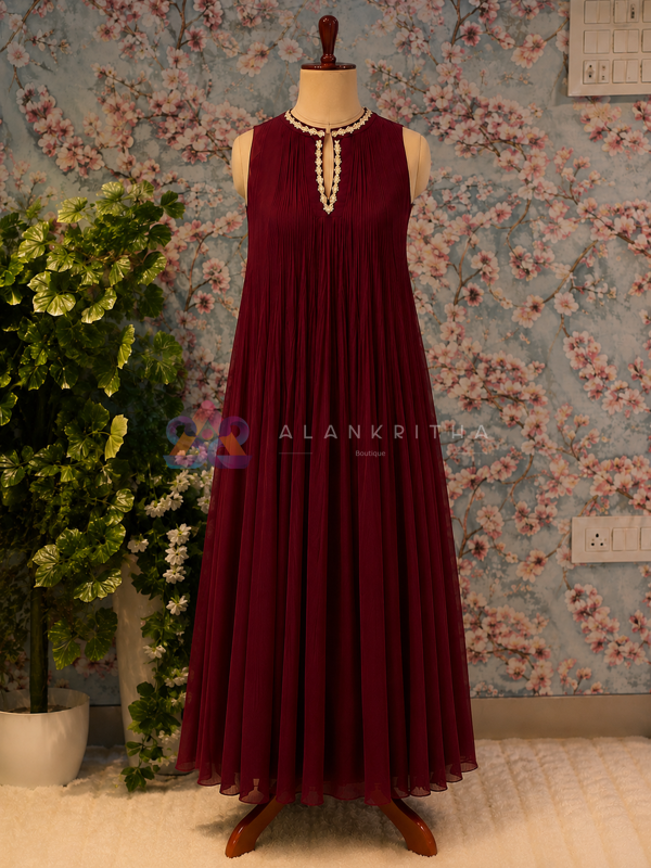 Pleated Anarkali Top