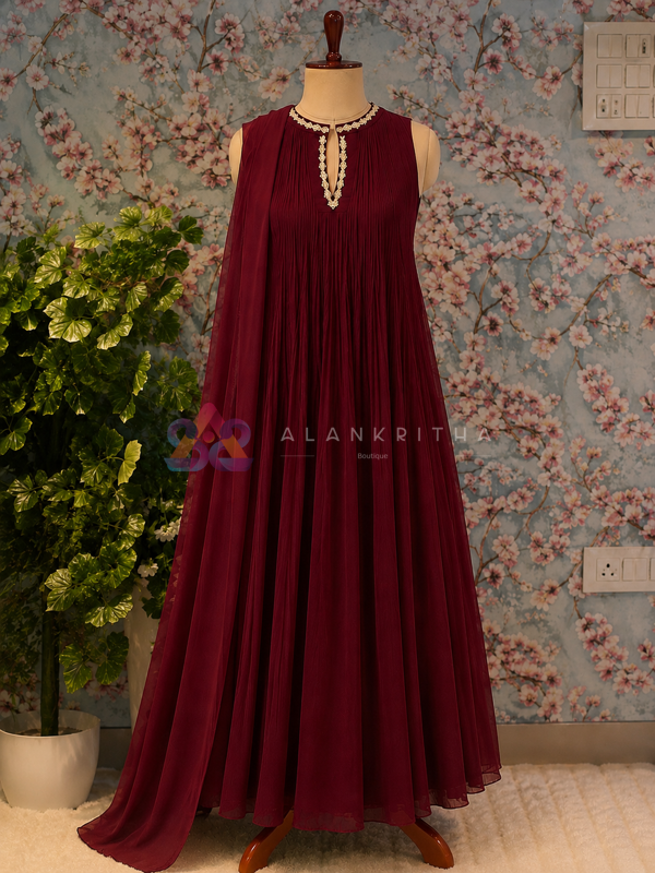Pleated Anarkali Top