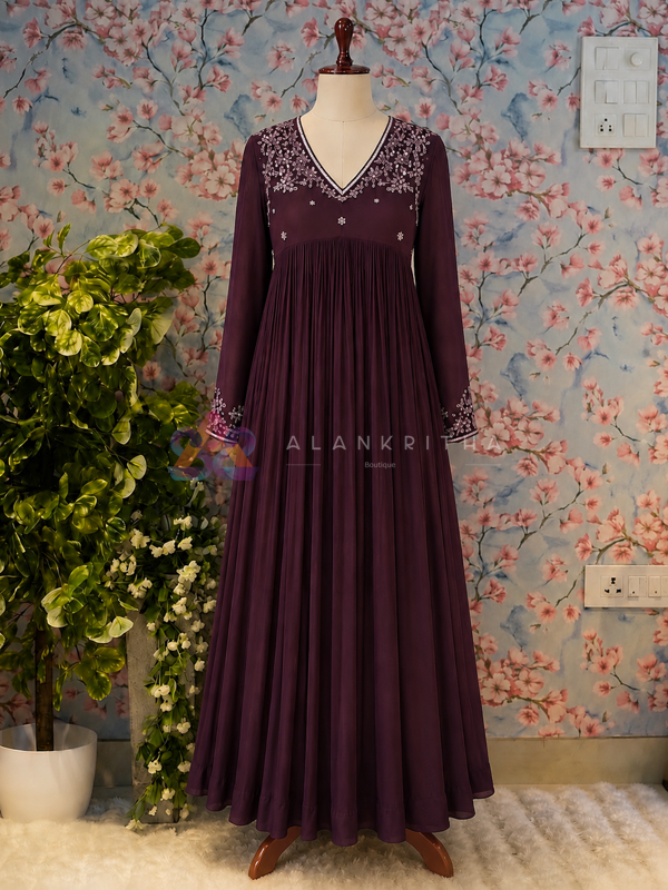 Mul Chanderi Anarkali