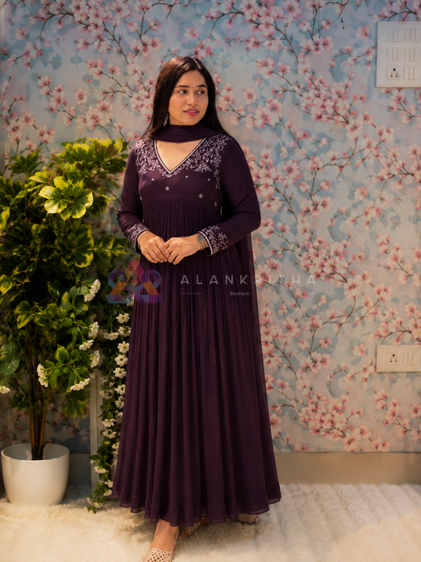 Mul Chanderi Anarkali