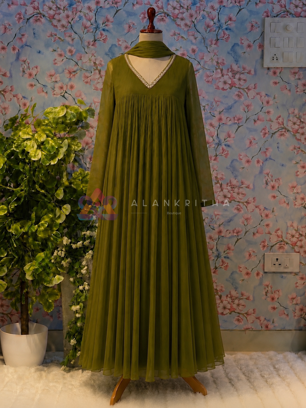 Pleated Georgette Anarkali