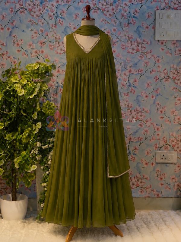 Pleated Georgette Anarkali
