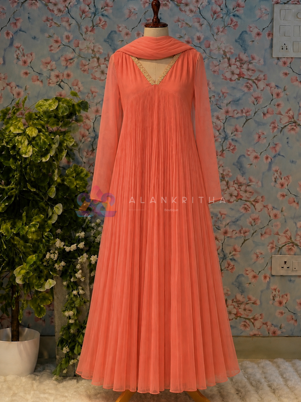 Sunset Bloom Anarkali
