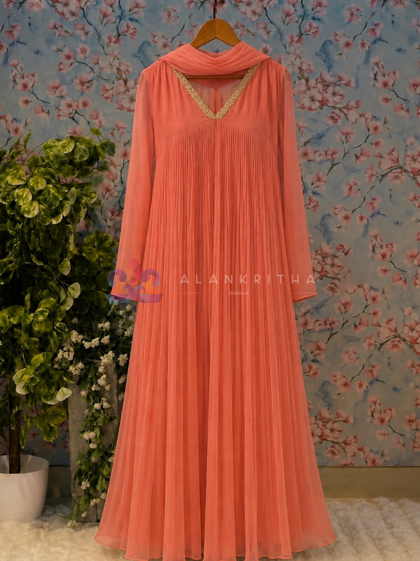 Sunset Bloom Anarkali
