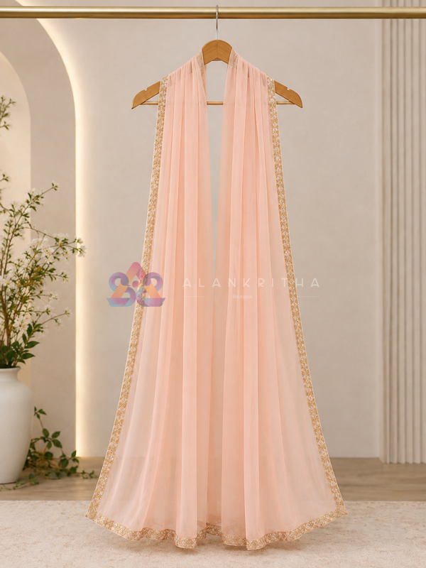 Peach Blossom Designer Dupatta