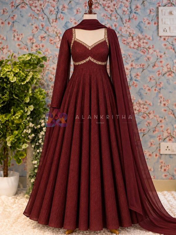 Poly Brown Anarkali