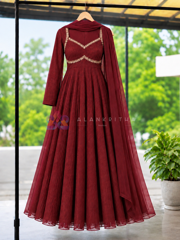 Poly Brown Anarkali