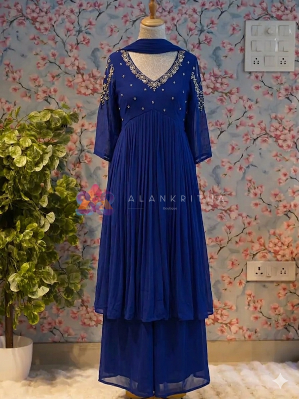 Navy Blue Aliacut Skirt