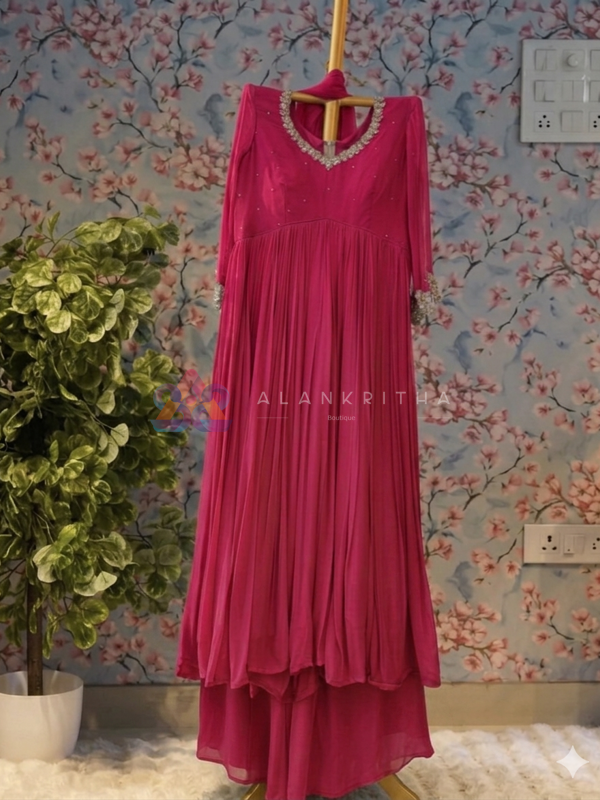 Magenta Aliacut Skirt