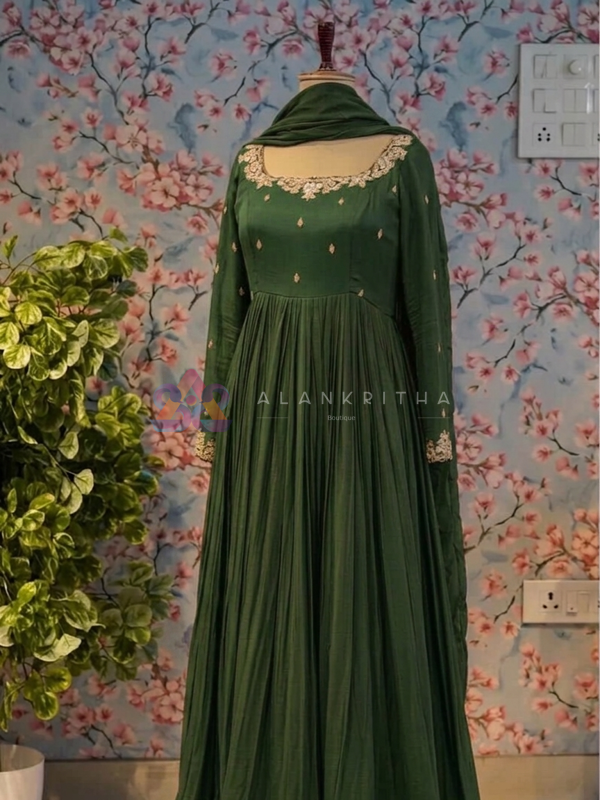  Forest Green Anarkali