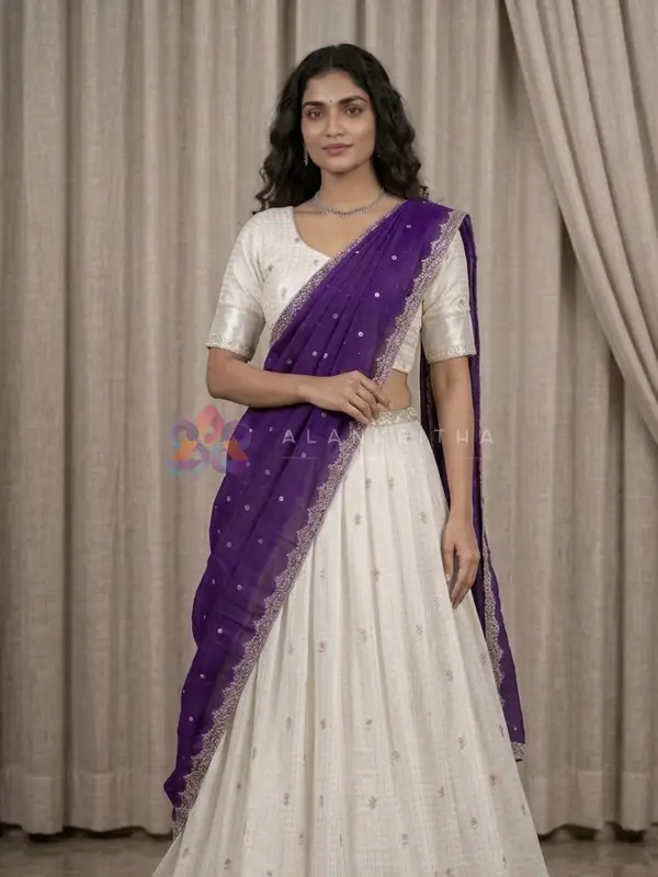 Pure Viscose Georgette Half Saree Ensemble