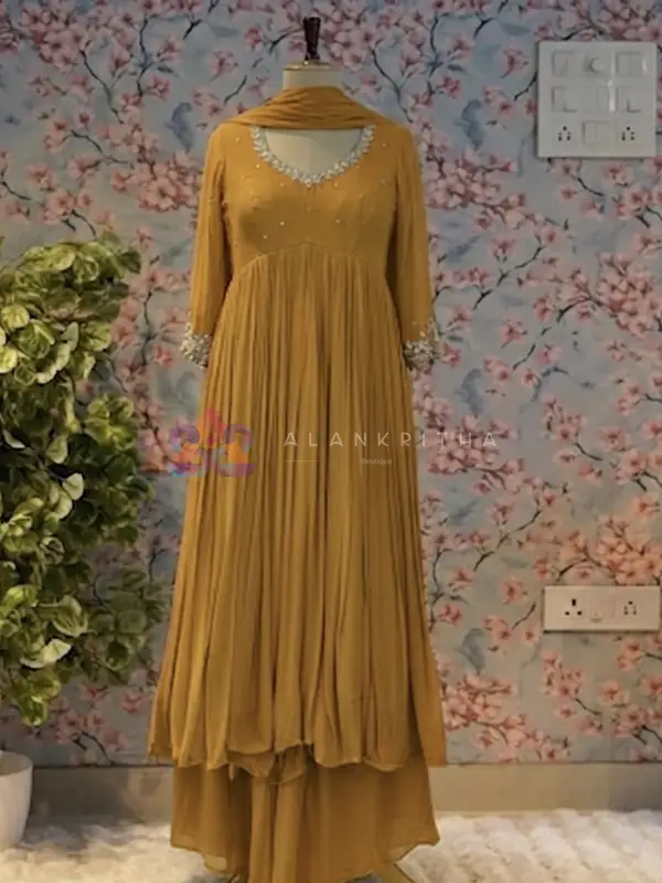Mustard Yellow Anarkali Skirt