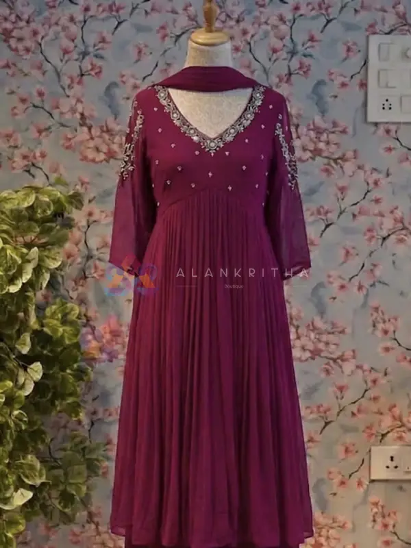 Burgundy Aliacut Skirt