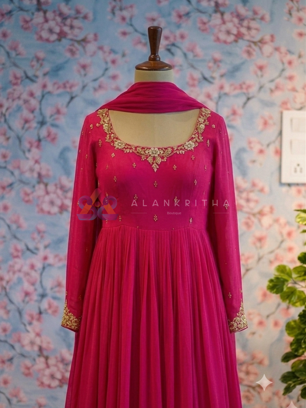 Timeless Hand-Embroidered Georgette Anarkali
