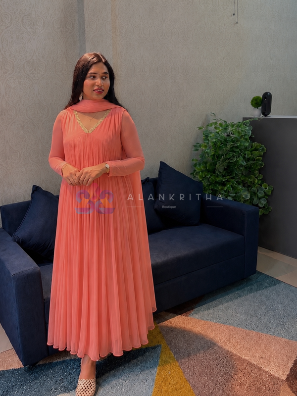 Sunset Bloom Anarkali