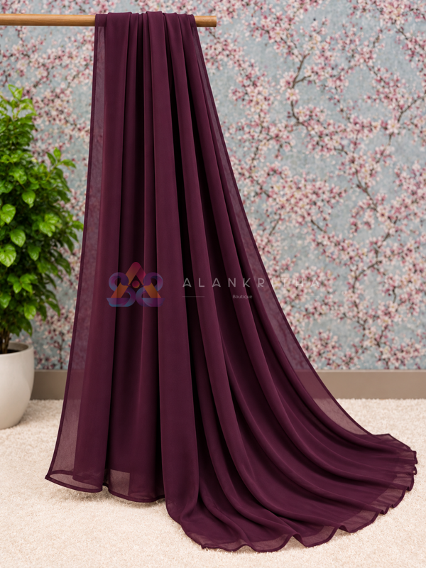 Wine Dupatta