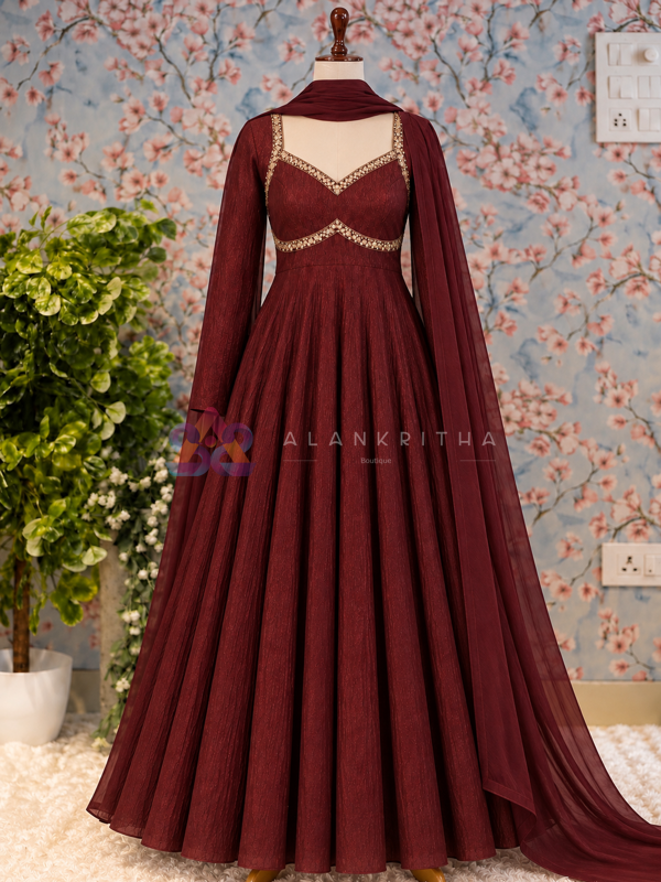 Poly Brown Anarkali