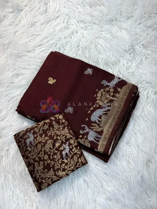 Viscose Russian Zari Saree